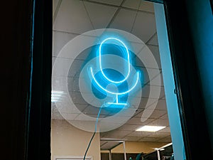 Neon Sign Microphone Studio