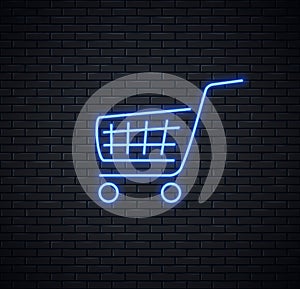 Neon sign of a shopping cart