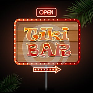 Neon sign. Tiki bar