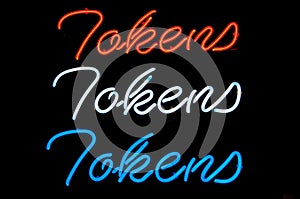 Neon sign for tokens