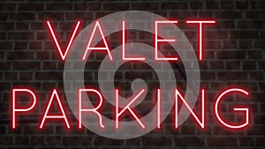 Neon sign for VALET PARKING