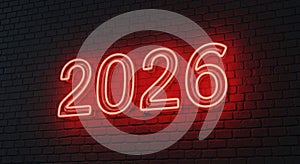 Neon Sign with 2026 Year Display