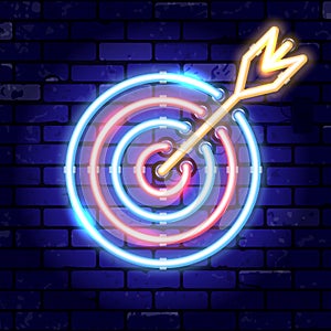 Neon Signboard Arrow Target