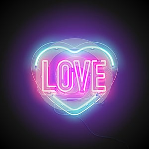 Neon signboard heart love2