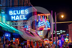 Neon signs on Beale street