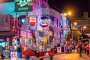 Neon signs on Beale street