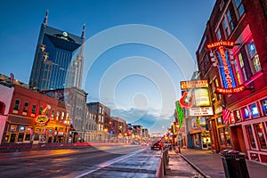 Neon signs on Lower Broadway Nashville