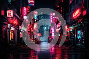 neon signs at the street of tokyo