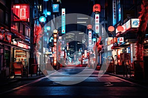 neon signs at the street of tokyo