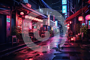 neon signs at the street of tokyo