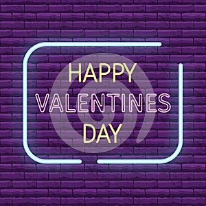 Neon signs vector illustration for St. Valentine's Day holidays.