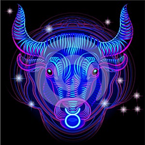 Neon signs of the Zodiac: Taurus photo
