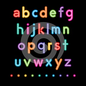 Neon small alphabets