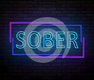 Neon sober concept.