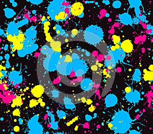 Neon splatter background seamless pattern photo