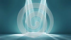 Neon stage with spotlights