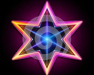 neon star on a black background