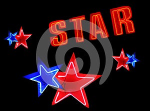 Neon star sign elements