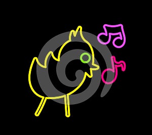 Neon Stroke Bird Night Illumination photo