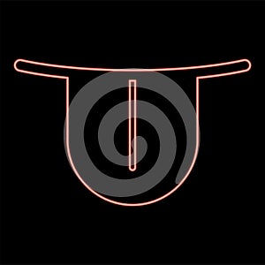 Neon stuck out tongue icon black color in circle red color vector illustration flat style image