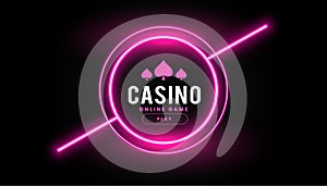 neon style casino poker game banner play and win big prize