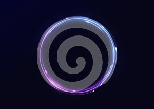 Neon swirl blue Line spiral Glow ring Circle light