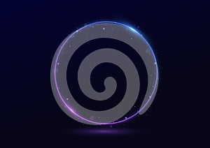 Neon swirl blue Line spiral Glow ring Circle light