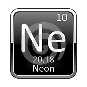 The periodic table element Neon. Vector illustration
