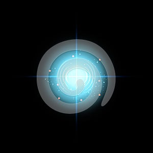 Neon Target isolated. Game Interface Element. Vector illustration