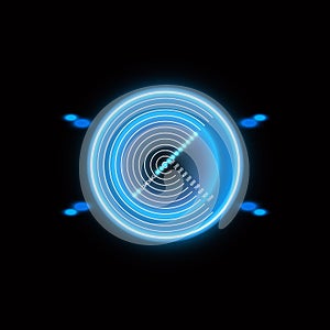 Neon Target isolated. Game Interface Element. Vector illustration