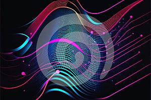 Neon Tech - Creative Abstract Technology Background. Ai generated