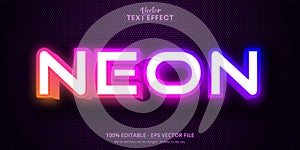 Neon text, neon style editable text effect