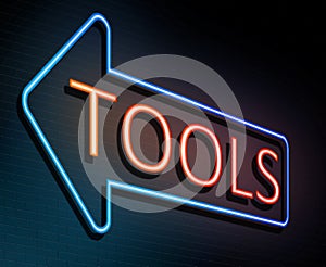 Neon tools concept.