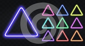 Neon triangle Border with copy space