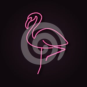 Neon vector flamingo