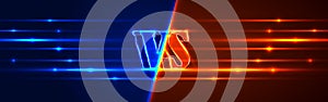 Neon Versus Logo. VS Vector Letters Illustration. Competition Icon. Fight Symbol