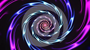 Neon vivid spiral rotating around small white dot.