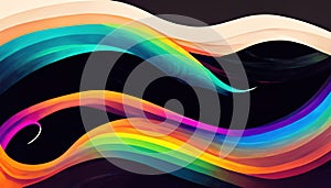 Neon wave colorful background curve lines rainbow