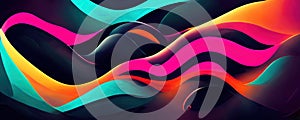 Neon wave colorful background curve lines stripes