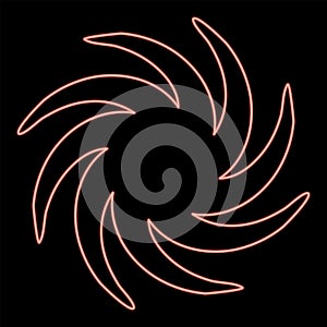 Neon whirpool red color vector illustration flat style image
