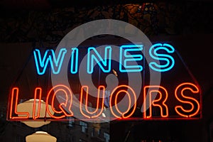 Neon Wines and Liquors Sign photo