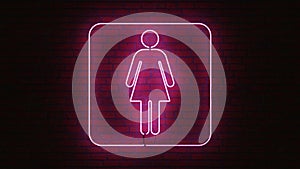 Neon Women Toilets Sign