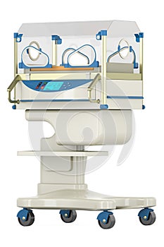 Neonatal incubator, infant incubator. 3D rendering