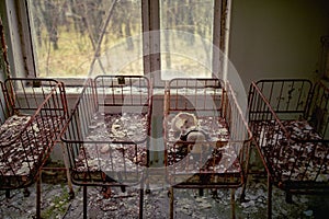 Neonatal ward in abandoned hospital of Pripyat city, Chernobyl Exclusion Zone, Ukraine