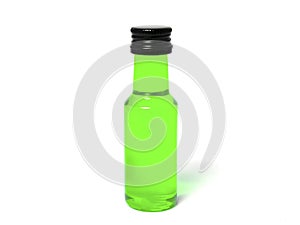 Neongreen bottle on white background