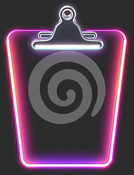 Neonlight glowing exam pad purple colour with clip