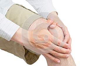 Neoprene knee brace. photo