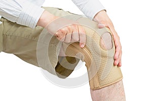 Neoprene knee brace. photo