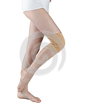 Neoprene knee pad support isolated