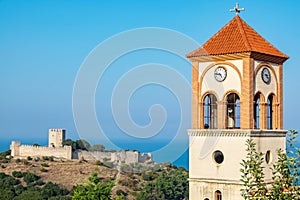 Neos Panteleimonas church and Platamonas fortress. Pieria, Greece photo
